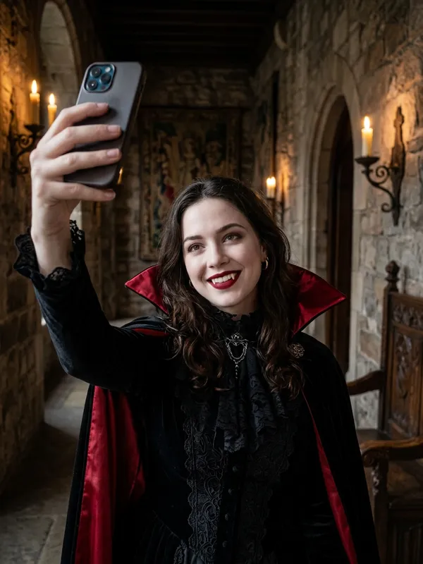AI vampire Halloween costume generated from a selfie