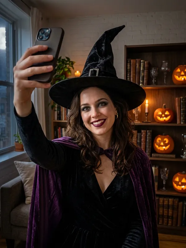 AI witch Halloween costume generated from a selfie