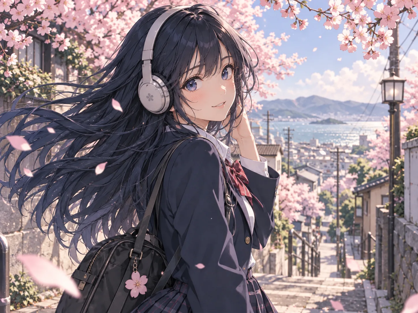 Anime illustration image-to-prompt example