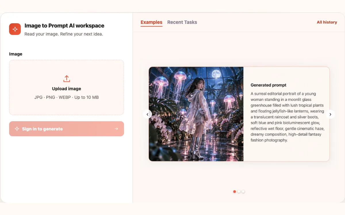 Image to Prompt tool interface screenshot